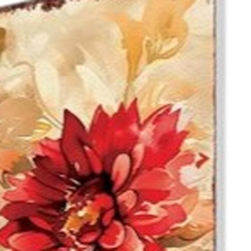 42" Off White Red Orange And Yellow Solid Wood Floral Bouquet Garden Stake