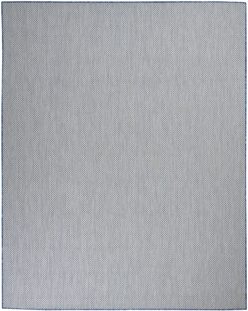 7' X 10' Blue Geometric Power Loom Area Rug