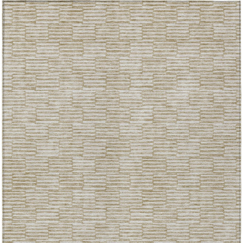 3' X 5' Beige And Ivory Geometric Washable Indoor Outdoor Area Rug Transitional Style - Beige, Ivory Color