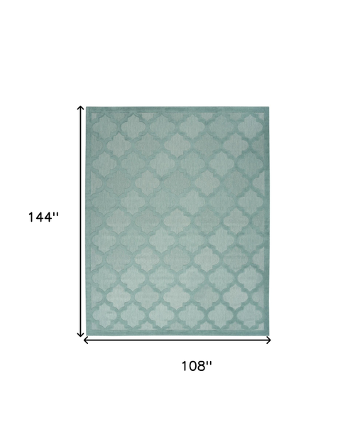 9' X 12' Aqua Indoor Outdoor Area Rug