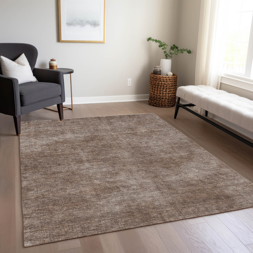 3' X 5' Brown Washable Indoor Outdoor Area Rug