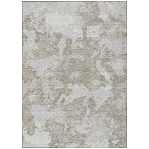 3' X 5' Taupe And Brown Abstract Washable Indoor Outdoor Area Rug