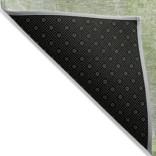 3' X 5' Artichoke Green And Mint Green Abstract Washable Indoor Outdoor Area Rug