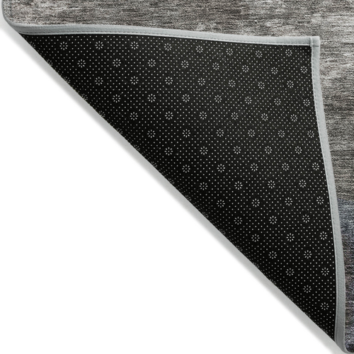 3' X 5' Gray Black And Brown Abstract Washable Indoor Outdoor Area Rug