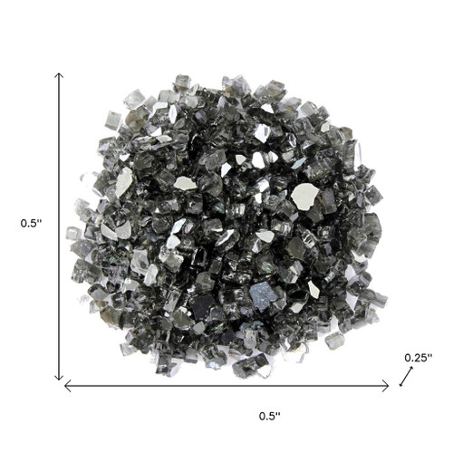 Black Round Reflective Fire Pit Glass