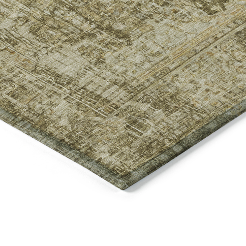 5' X 8' Brown And Beige Abstract Washable Indoor Outdoor Area Rug
