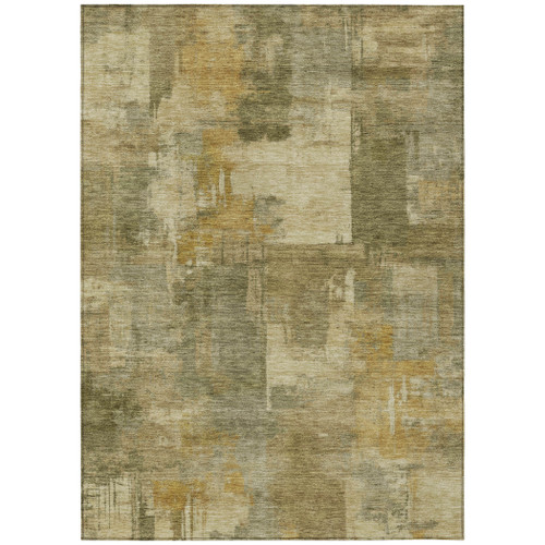 5' X 8' Khaki Beige And Wheat Abstract Washable Indoor Outdoor Area Rug