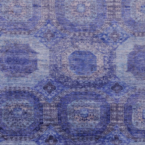 5' X 8' Purple And Beige Medallion Washable Indoor Outdoor Area Rug
