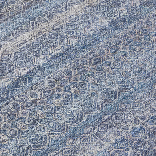 5' X 8' Blue And Sky Blue Striped Washable Indoor Outdoor Area Rug