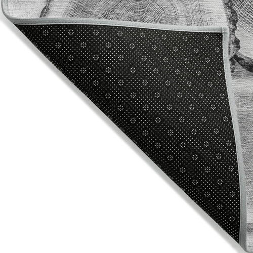 2' X 3' Gray and Black Faux Bois Washable Non Skid Indoor Outdoor Area Rug