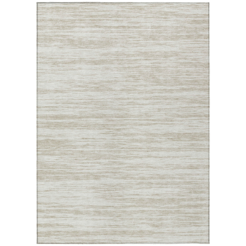 3' X 5' Ivory And Beige Abstract Washable Indoor Outdoor Area Rug