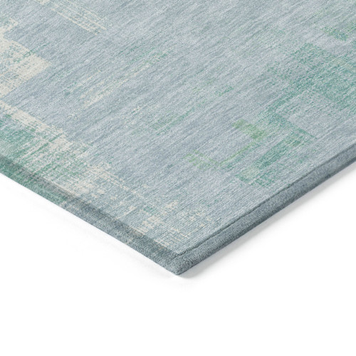 3' X 5' Sky Blue And Blue Abstract Washable Indoor Outdoor Area Rug