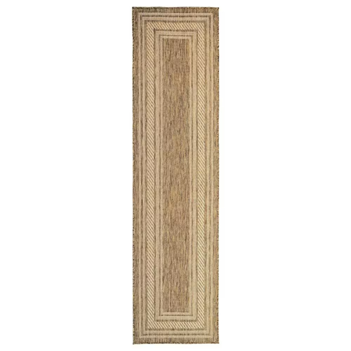 8' Natural Geometric Indoor Outdoor Runner Rug