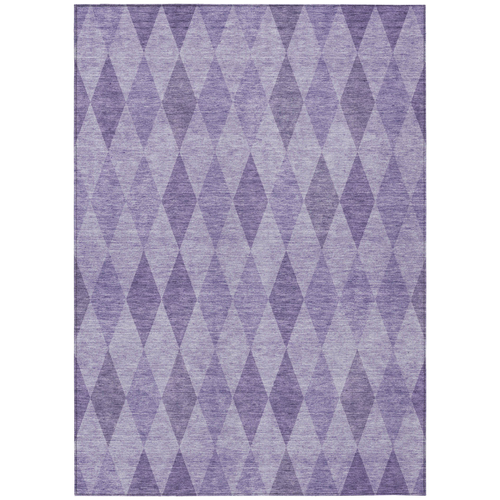 5' X 8' Purple Geometric Washable Non Skid Indoor Outdoor Area Rug
