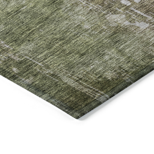 3' X 5' Brown And Green Abstract Washable Indoor Outdoor Area Rug