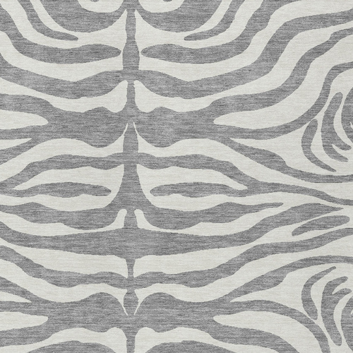 3' X 5' Gray And Ivory Animal Print Washable Indoor Outdoor Area Rug