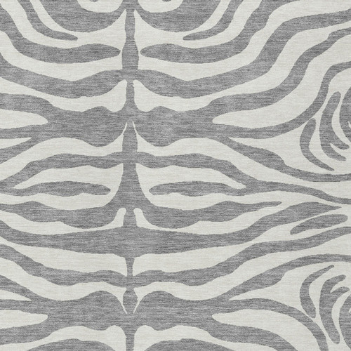 3' X 5' Gray And Ivory Animal Print Washable Indoor Outdoor Area Rug