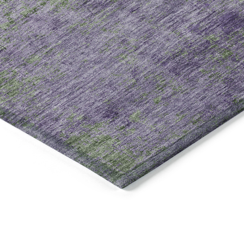 5' X 8' Purple And Green Abstract Washable Indoor Outdoor Area Rug