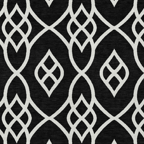 3' X 5' Black And Ivory Trellis Washable Indoor Outdoor Area Rug