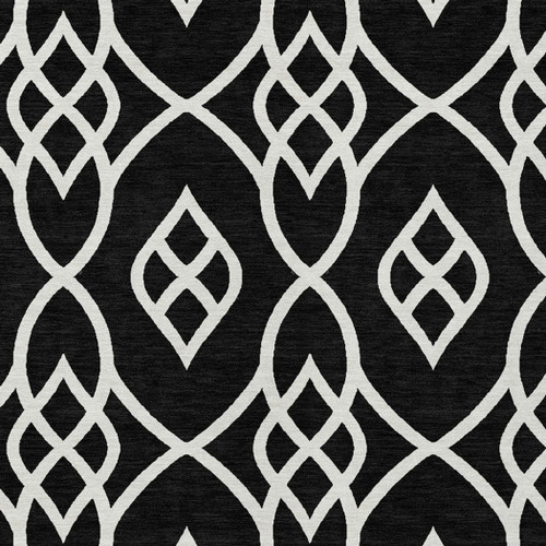 3' X 5' Black And Ivory Trellis Washable Indoor Outdoor Area Rug