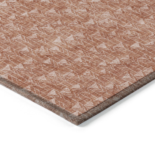 3' X 5' Terra Cotta Geometric Washable Non Skid Indoor Outdoor Area Rug