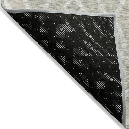 5' X 8' Beige And Ivory Trellis Washable Indoor Outdoor Area Rug