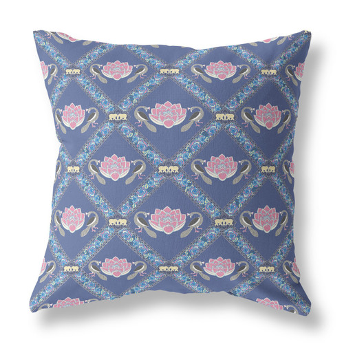 20"x20" Purple Blue Pink Blown Seam Broadcloth Geometric Throw Pillow
