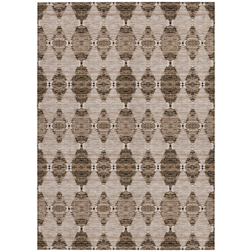 3' X 5' Brown And Chocolate Moroccan Washable Indoor Outdoor Area Rug