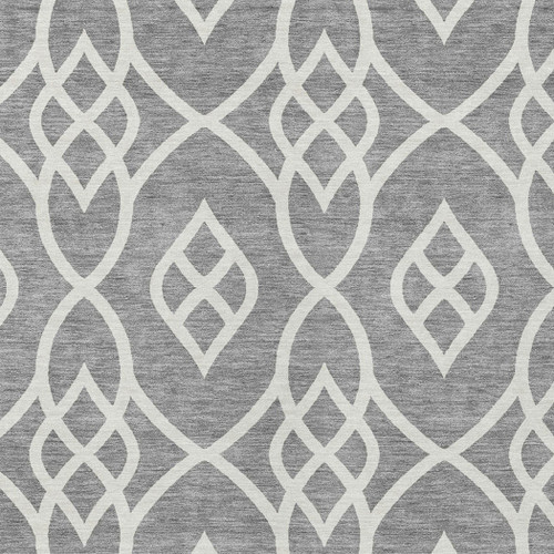 5' X 8' Gray And Ivory Trellis Washable Indoor Outdoor Area Rug