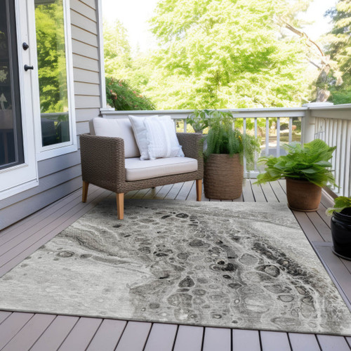 Abstract Washable Indoor Outdoor Area Rug