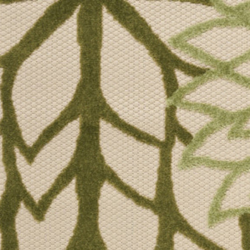 5' X 8' Ivory And Green Floral Indoor Outdoor Area Rug
