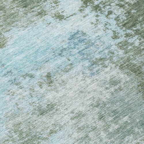 3' X 5' Sage And Denim Blue Abstract Washable Indoor Outdoor Area Rug