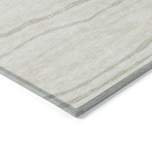 3' X 5' Ivory Beige And Taupe Faux Bois Washable Indoor Outdoor Area Rug