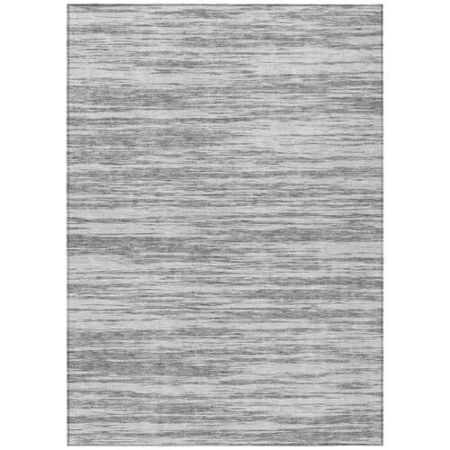 5' X 8' Gray And Ivory Abstract Washable Indoor Outdoor Area Rug