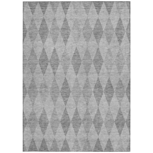 5' X 8' Gray Geometric Washable Non Skid Indoor Outdoor Area Rug