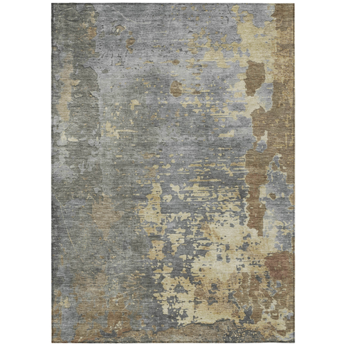 3' X 5' Taupe Gray And Beige Abstract Washable Indoor Outdoor Area Rug