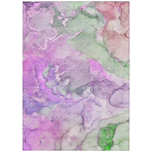 3' X 5' Purple Abstract Washable Non Skid Indoor Outdoor Area Rug