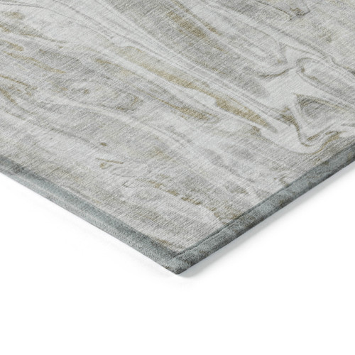 5' X 8' Taupe Beige And Ivory Abstract Washable Indoor Outdoor Area Rug