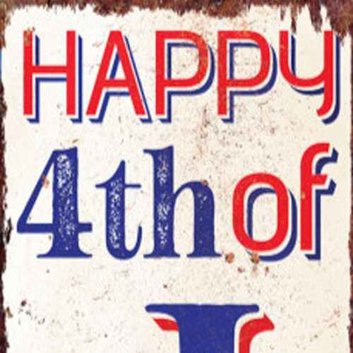 36" Red White Blue Black And Gold July Fourth Wood Reversible Porch Sign