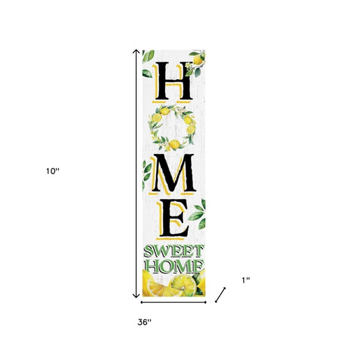 10" Green White And Yellow Solid Wood Home Sweet Home Porch Sign