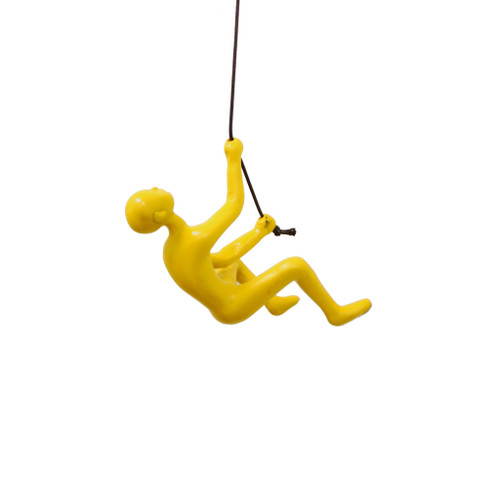 Homeroots Home Decor Resin Yellow Climbing Man, 6 x 3 x 3 inches