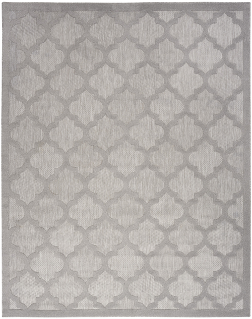 9' X 12' Gray And Silver Indoor Outdoor Area Rug