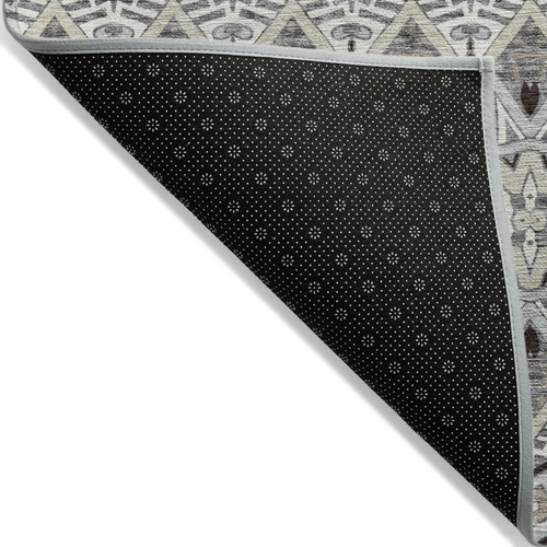 5' X 8' Gray Brown And Ivory Moroccan Washable Indoor Outdoor Area Rug