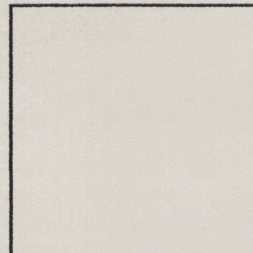 5' Ivory And Black Square Indoor Outdoor Area Rug