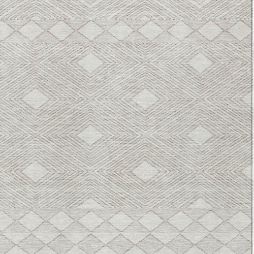 5' X 8' Ivory And Gray Geometric Washable Indoor Outdoor Area Rug