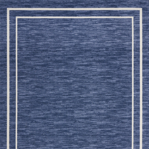 8' X 10' Navy Blue And Ivory Indoor Outdoor Area Rug