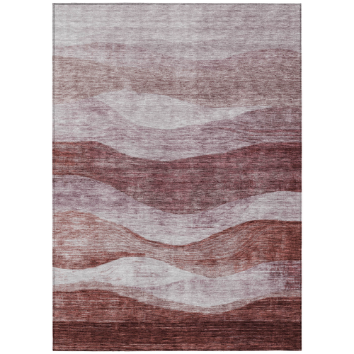 5' X 8' Blush And Brown Abstract Washable Indoor Outdoor Area Rug