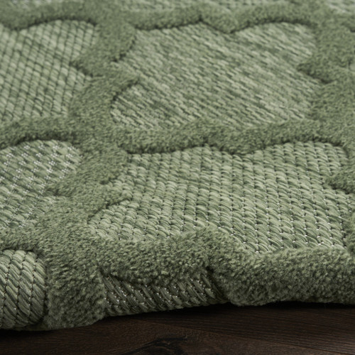 2' X 4' Dark Green And Light Green Geometric Indoor Outdoor Area Rug