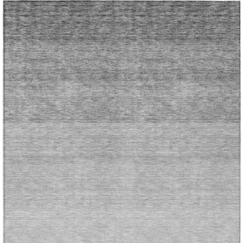 3' X 5' Gray And Light Gray Ombre Washable Indoor Outdoor Area Rug