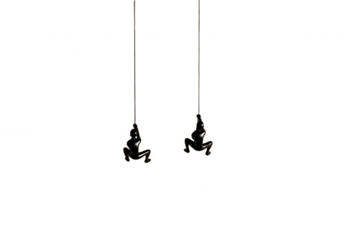 Homeroots Home Decor Resin Black Climbing Man, 6 x 3 x 3 inches, 2 Pack